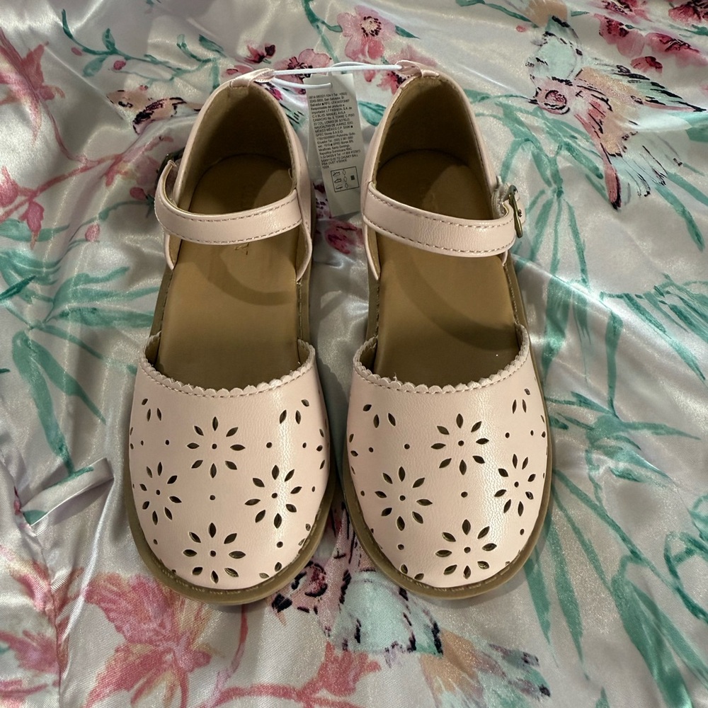 Light Pink Shoes with Floral Design